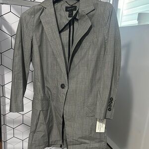Mango Gray Checkered Blazer